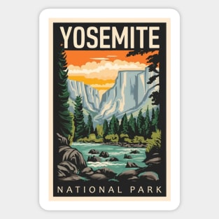 Yosemite National Park Vintage Travel Poster Sticker